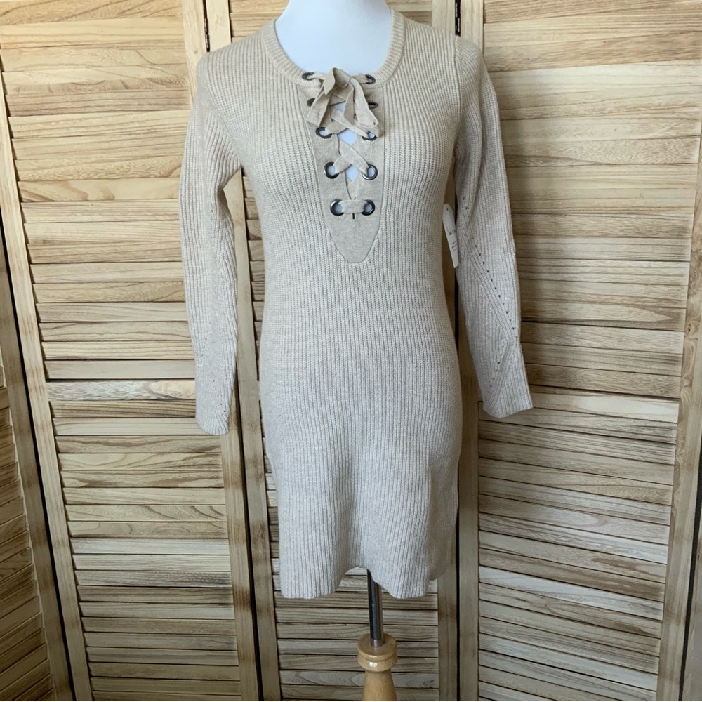 Sadie & Sage Taupe Sweater Dress Small